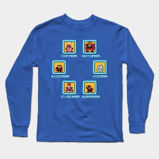 Mega-Man 1 Robot Masters Long Sleeve T-Shirt